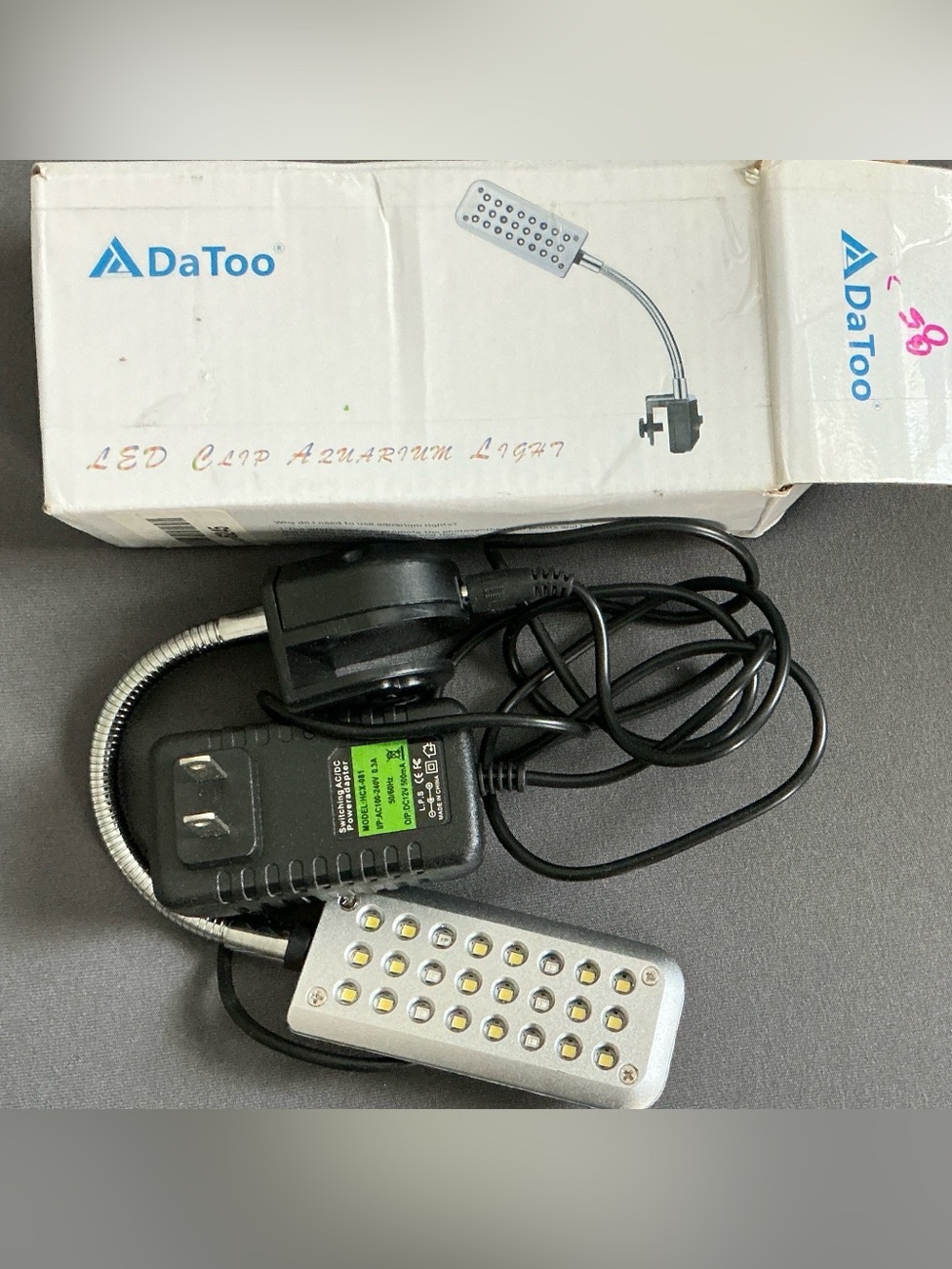 DaToo LED aquarium Clamp Light - Silver and Black